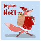 Renard en fête pour un Noël drôle et chaleureux